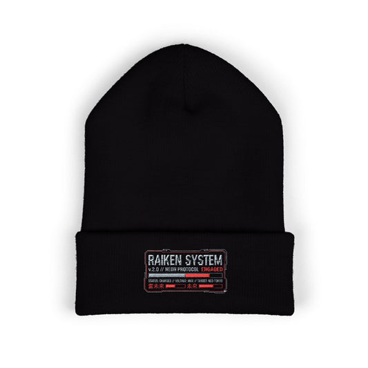 RAIKEN: NEON PROTOCOL (Embroidered Beanie) // GENESIS DROP