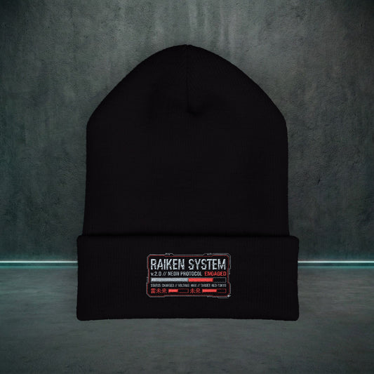 RAIKEN: NEON PROTOCOL (Embroidered Beanie) // GENESIS DROP